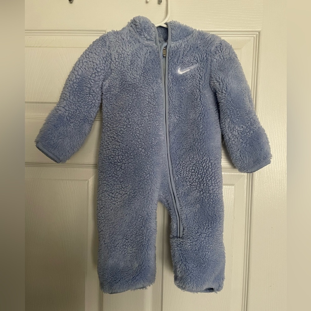 Nike Light Blue Sherpa Infant One-Piece Sherpa Suit 3-6 Months
